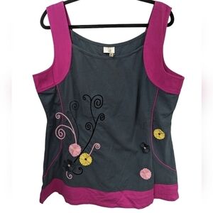 Greater Good Network NWT Spiral Floral Sleeveless Tunic Sz 2XL